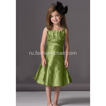 A-Line Discalloped Salloline Flower Girl Платье